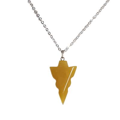 Yellow aventurine arrowhead necklace