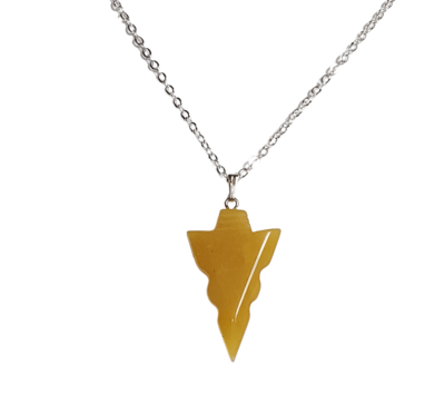 Yellow Aventurine Arrowhead Necklace