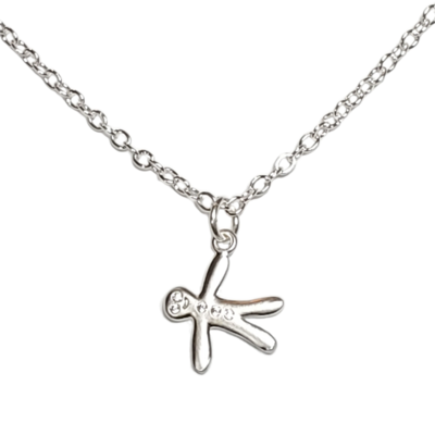 Children's dainty gingerbread man necklace