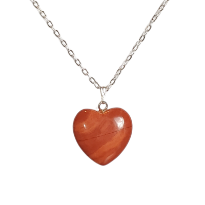 Red agate heart necklace