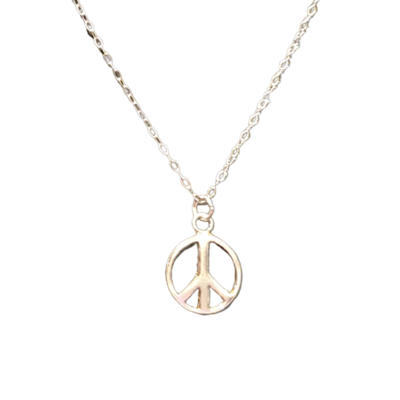 Sterling silver peace charm necklace