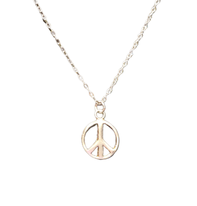 Sterling Silver Peace Charm Necklace