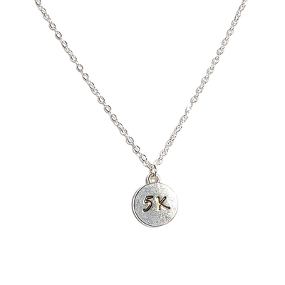 Marathon runner's 5k charm necklace