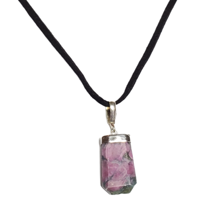 Ruby in Zoisite Suede Cord Necklace