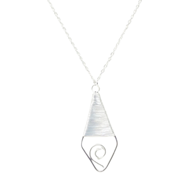 Wire wrapped diamond shaped drop necklace - Thumbnail 2