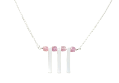 Pink Stones and Vertical Bars Necklace