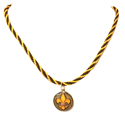Saints Gold and Black Fleur de lis Necklace