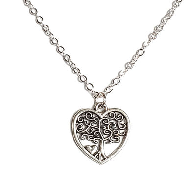 Tree of life heart necklace
