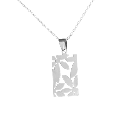 Stainless steel flower pendant necklace