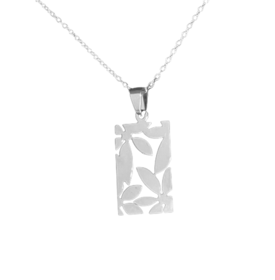 Stainless Steel Flower Pendant Necklace
