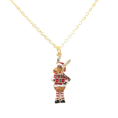 Christmas moose pendant necklace