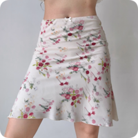 Vintage Bouquet Print Skirt - Thumbnail 2