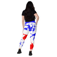 Red White Blue Splatter Leggings with pockets - Thumbnail 3