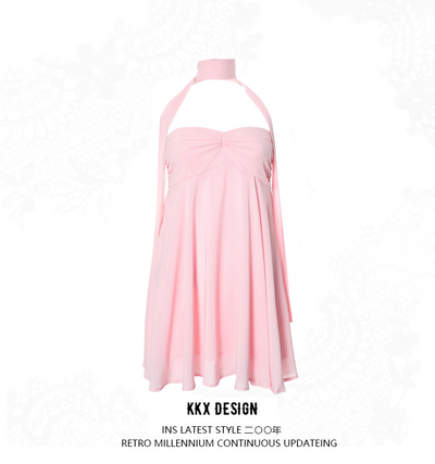 Tassel scarf decorated tube top sexy hot girl short skirt