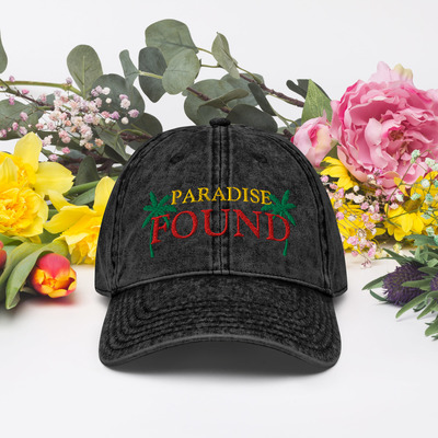 Paradise found embroidery vintage cotton twill cap