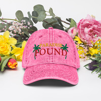 Paradise Found Embroidery Vintage Cotton Twill Cap - Thumbnail 4