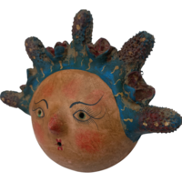 Coconut mask. Collectibles. Home decoration. Wall decoration. Interior decoration. Mexican mask. Mexican craft. Mexican Folk Art. - Thumbnail 2