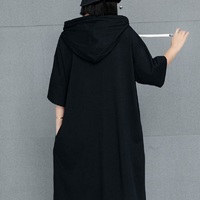 Fashionable women's printed hooded dress short-sleeved T-shirt - Thumbnail 3