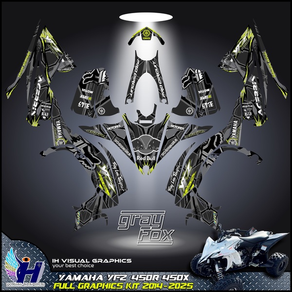 Yamaha YFZ 450R 450X graphics kit 2014 2015 2016 2017 2018 2020 to 2025 decals stickers atv