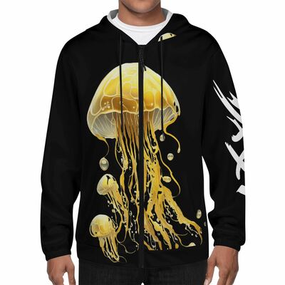 Adult unisex jelly fish black hoodie
