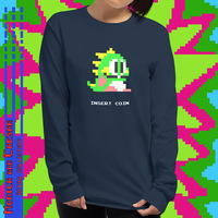 Retro Gamer Bubble Bobble Long Sleeve Shirt (4 colors) - Thumbnail 4