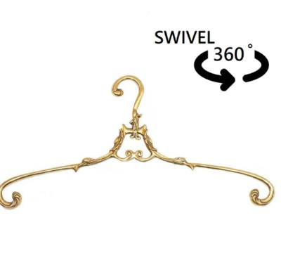 Handmade Solid Brass Swivel Clothes Hanger, Antique Vintage Style Wedding Dress Hanger, Bridal Dress Hangers, Wedding Gift, Shop Display