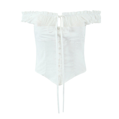 Casual drawstring bow tie single breasted top