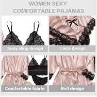 4 Pieces  Home Clothed Nightwear Robe Woman Sleepwear Pajamas Set  - Thumbnail 2
