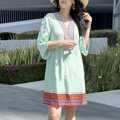 White mark women's gabrielle embroidered dress - Thumbnail 5