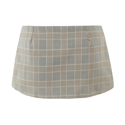 Retro style zipper small slit a-line hip-wrapped short skirt