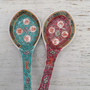 Vintage Big Spoon, Vintage Chinese Porcelain Large Soup Spoon, Hand Painted Asian Spoon, Mun Shou Spoon-1