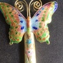 Vintage cloisonne magnifying glass, butterfly shape, artistic magnifying glass, 16cm length-4
