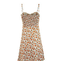 Retro floral suspender skirt women's holiday style dress A-line short skirt - Thumbnail 4