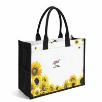 Blooming Horizon Sunflower Tote Bag White - Thumbnail 1