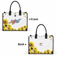 Blooming Horizon Sunflower Tote Bag White - Thumbnail 5