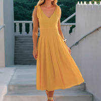 Women's elegant V-neck bandage A-line skirt - Thumbnail 4