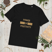 Unisex organic ribbed neck t-shirt "Power of Positivity" - Thumbnail 1