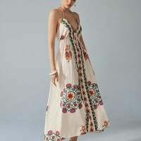 Fashionable resort style floral print suspender dress - Thumbnail 3