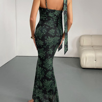 Women's retro printed suspender skirt - Thumbnail 3