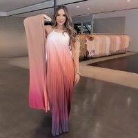 Gradient Halter Neck Casual Dress - Thumbnail 2