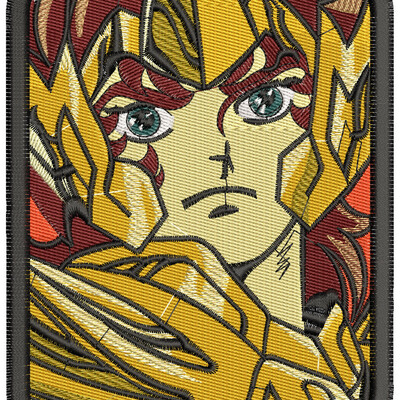 Anime embroidery pattern saint seiya aiolos vert