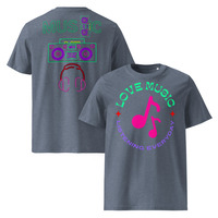 Unisex Organic Cotton T-Shirt | Music Design Front & Back Print - Thumbnail 7