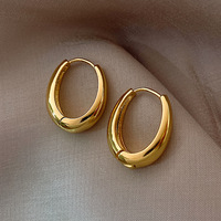 Fashion Chunky Hoop Earrings for Women Girls Round Circle Statement Earring Punk Jewelry Gifts - Thumbnail 1