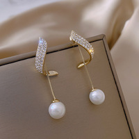 New  Trendy Elegant Pearl Tassel Earrings Travel Party Holiday Dressing for Women Jewelry Girls Gifts - Thumbnail 1