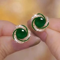 Korean Fashion Crystal Pearl Earrings For Women Jewelry - Thumbnail 4