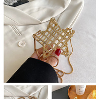 Fashion Metal Star ShapeHollow Out Crossbody Bag - Thumbnail 4