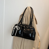 New Simple Leisure  Underarm Bow Bag Trendy Versatile Shoulder Bag - Thumbnail 2