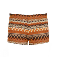 Bohemian holiday style colorful striped knitted shorts - Thumbnail 4