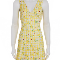 Fashion floral deep V-neck sleeveless waist dress - Thumbnail 3