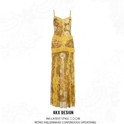 Solid color slim high waist fashionable v-neck suspender sleeveless dress